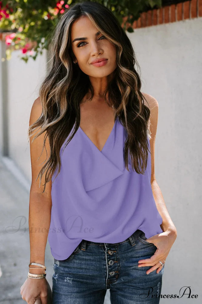 Basic Satin Stylish Tank Top S / 5#