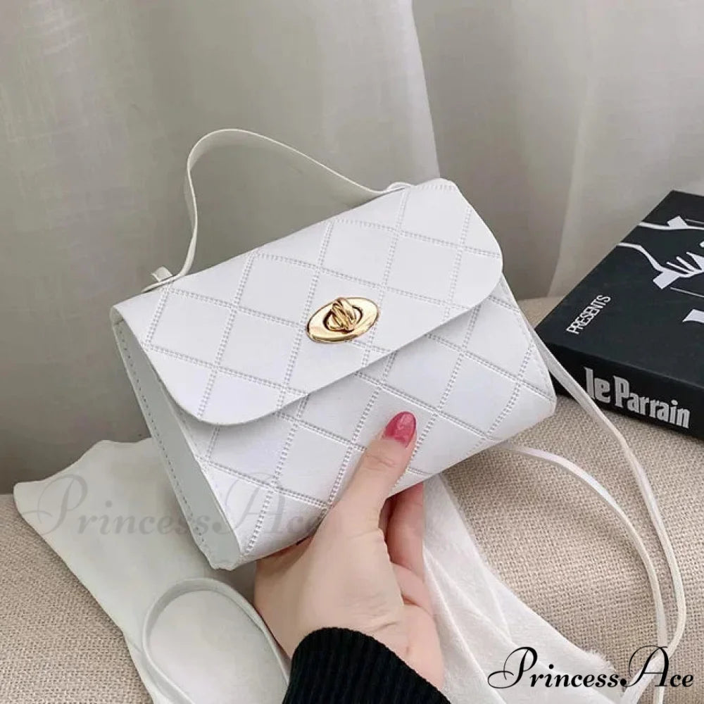 Basic Synthetic Leather Cell Phone Change Crossbody Purse White handbag-250126