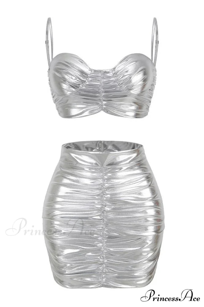 Bauer Ruched Bralette Charming + Riley Skirt Set