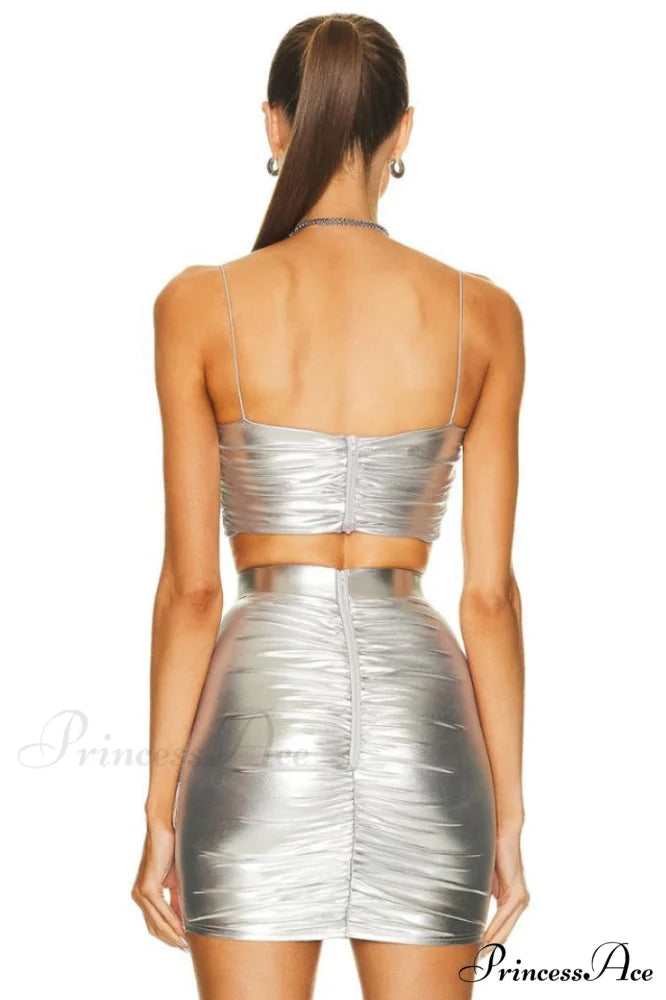 Bauer Ruched Bralette Charming + Riley Skirt Set