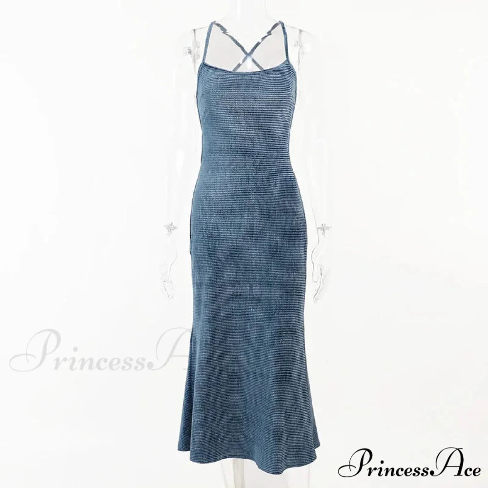 Beachwear Knit Sexy Spaghetti Strap Strapless Backless Lace Up Female Slip Holiday Club Bodycon Dress