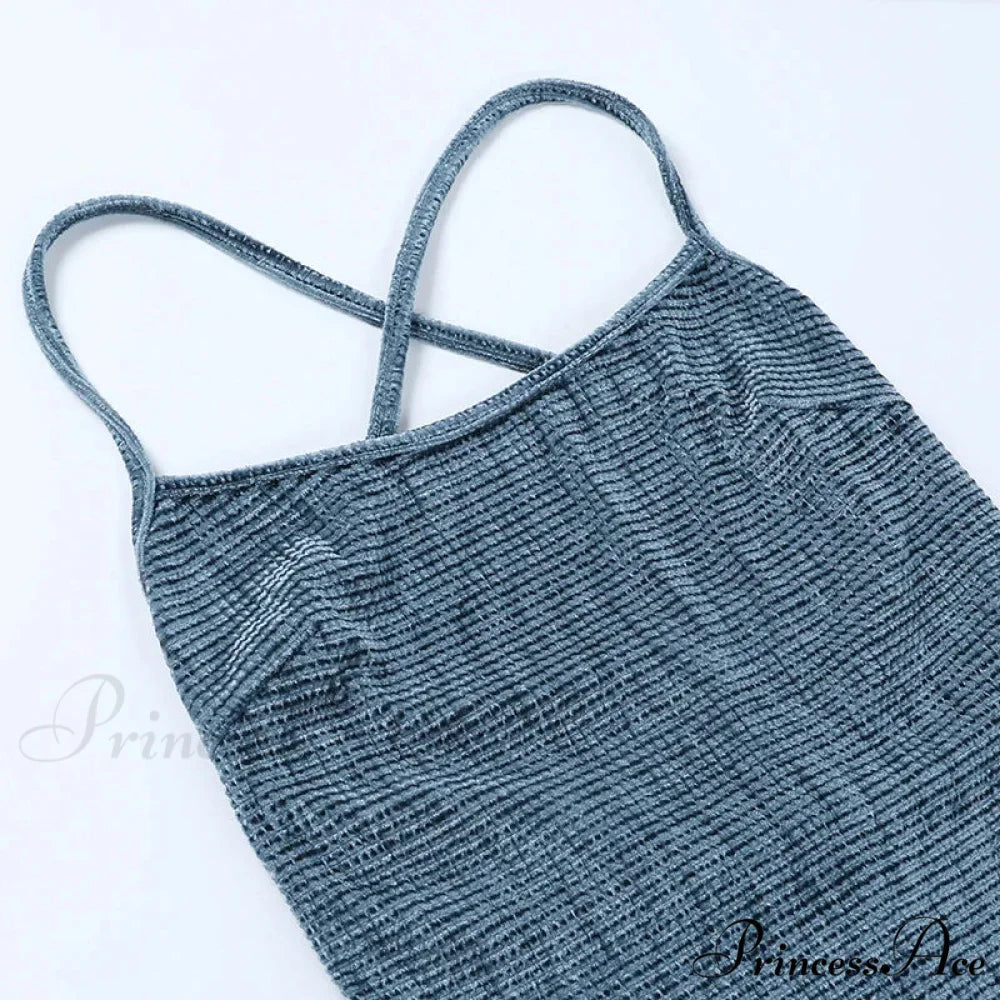 Beachwear Knit Sexy Spaghetti Strap Strapless Backless Lace Up Female Slip Holiday Club Bodycon Dress