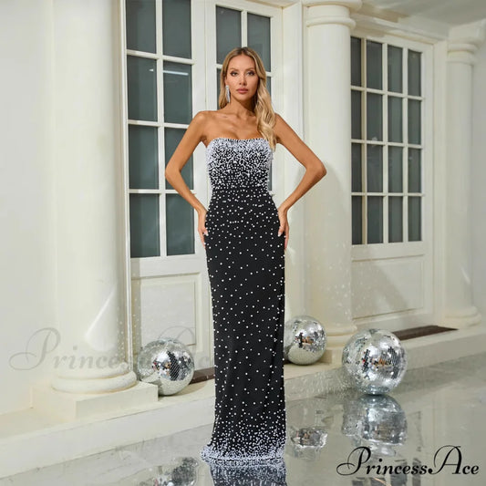 Beaded Sleeveless Fitted Full-Length Prom Gown promdress-250223