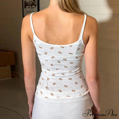 Bear Mark Open Rear Crop Top croptop-250223