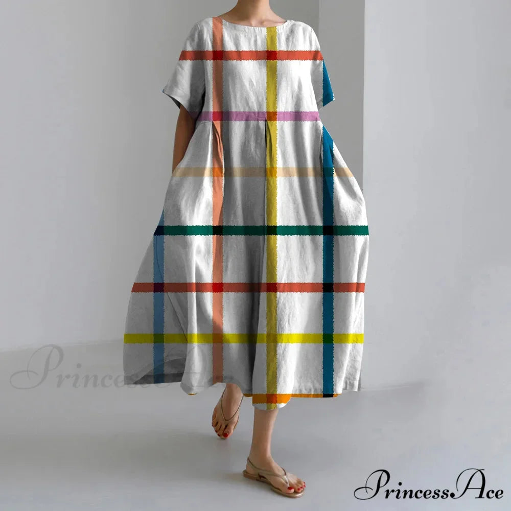 Beautiful 3D Flower Pattern Short Sleeve Midi Evening Dress white1 / S oldfloraldress-250126