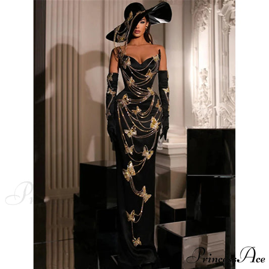 Beautiful High-Waisted Sparkling Bandage Dress Prom Dress promdress-250223