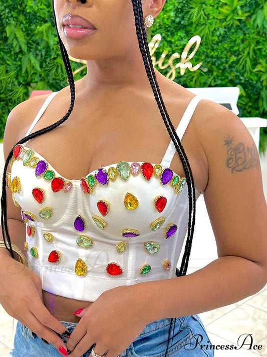 Bee Embroidery Graceful Mules Flat White / S