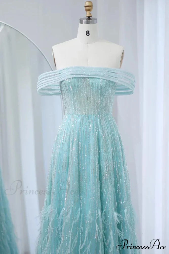 Bella Off-the-Shoulder Graceful Beaded Maxi Dress