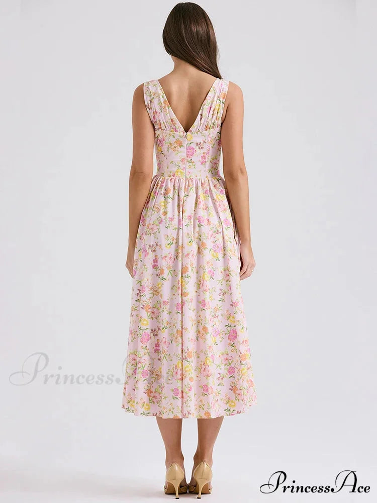 Belted Cover Pattern Flared Holiday Dress vacationdress-250223