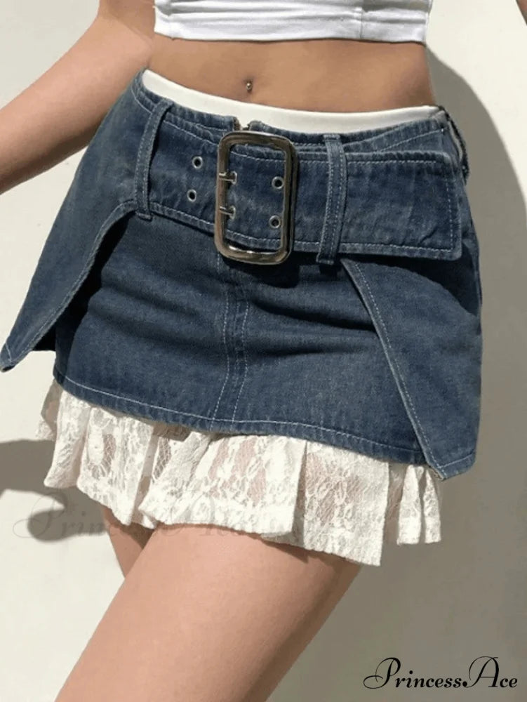 Belted Pleated Shirt Trendy Mini Dress - Green