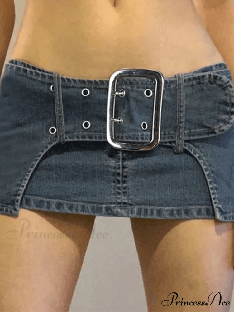 Belted Pleated Shirt Trendy Mini Dress - Green Blue / S