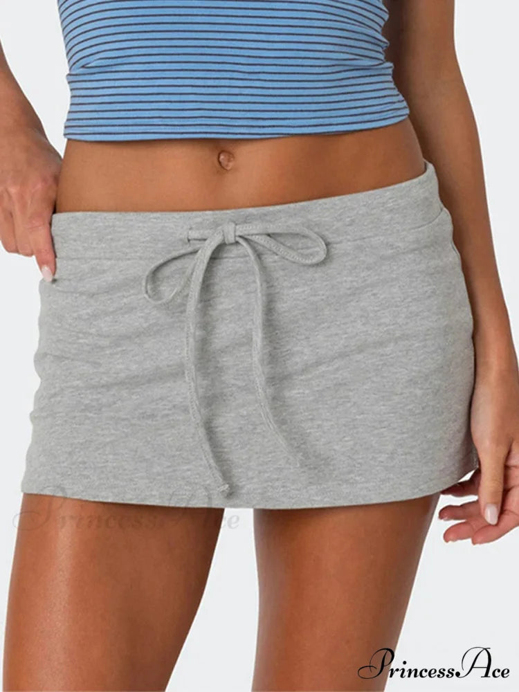 Belted Side Slit Pencil Skirt GRAY / S skirts-250223