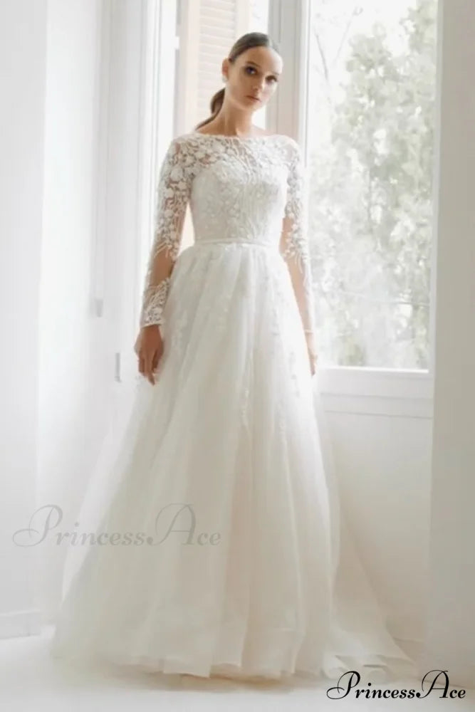 Bennett Long Graceful Sleeve Wedding Dress