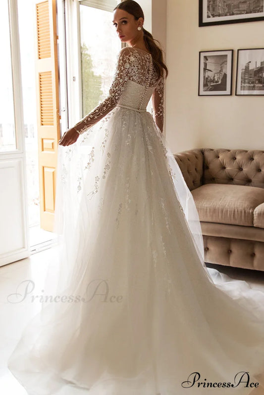 Bennett Long Graceful Sleeve Wedding Dress