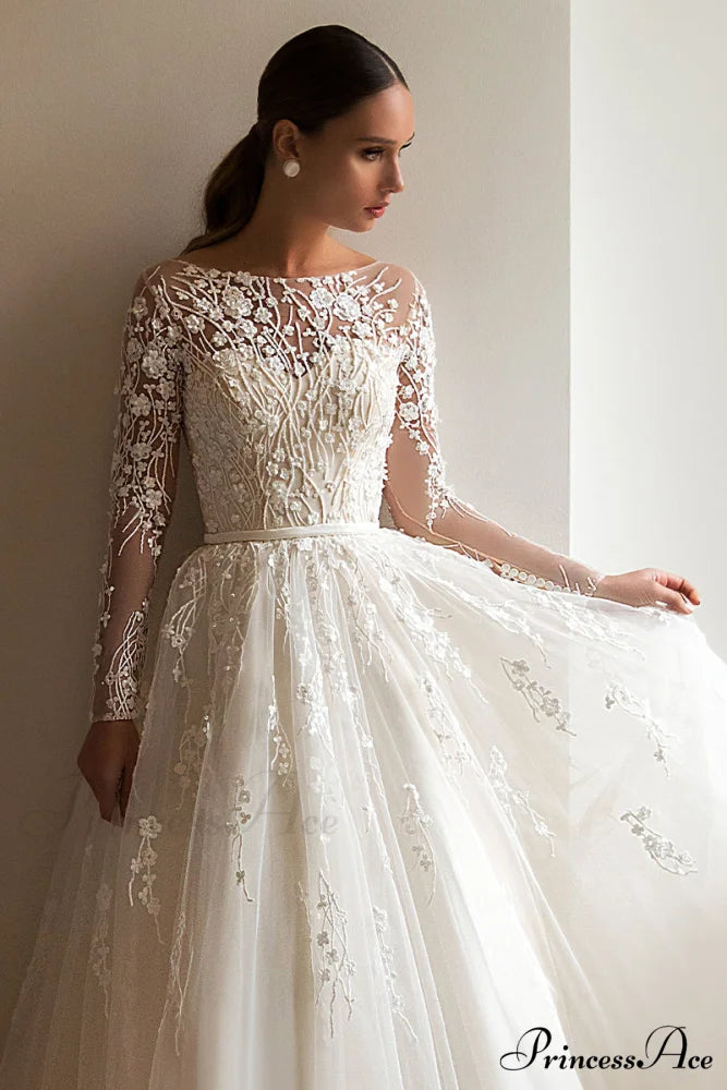Bennett Long Graceful Sleeve Wedding Dress