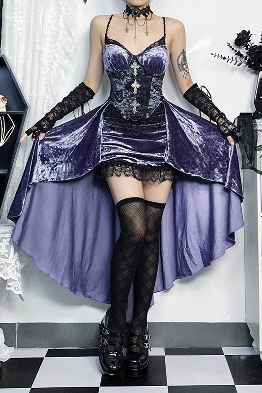 Dark Elegance Purple Gothic Dress