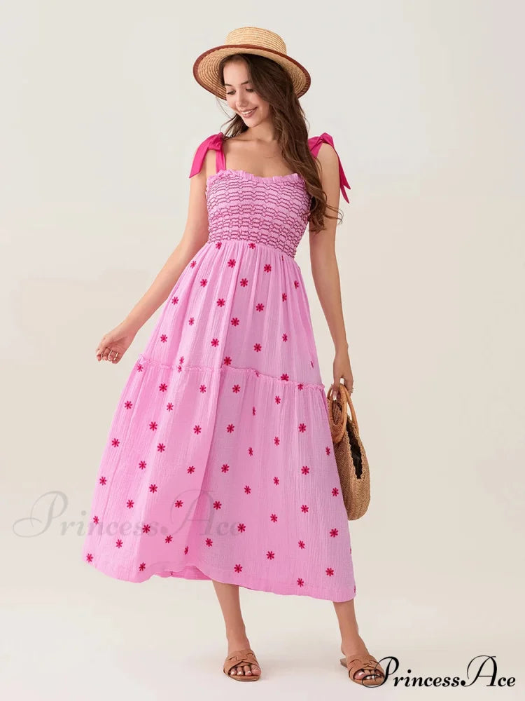 Bind-Shoulder Blooms Tank Layered Frill Sweetheart Floral Garment floraldress-250126