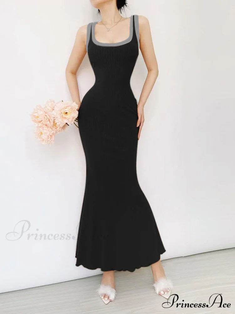 Black Bodycon Dress with Cut Out Detail S / Black