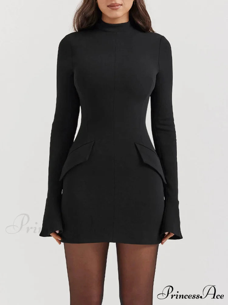 Black Elegant Mini Dress