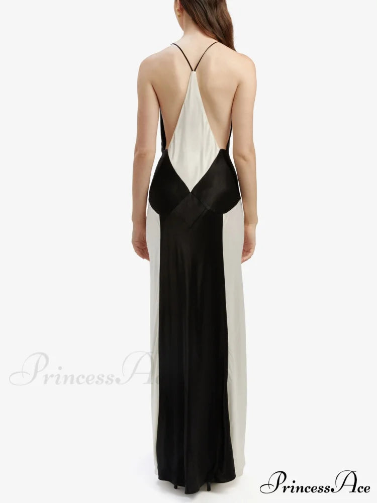 Black Ivory Stylish Contrast Maxi Dress