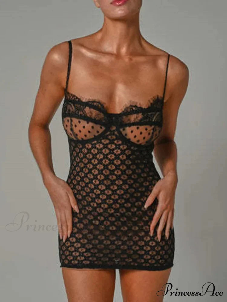 Black Lace Stylish Layered Maxi Dress