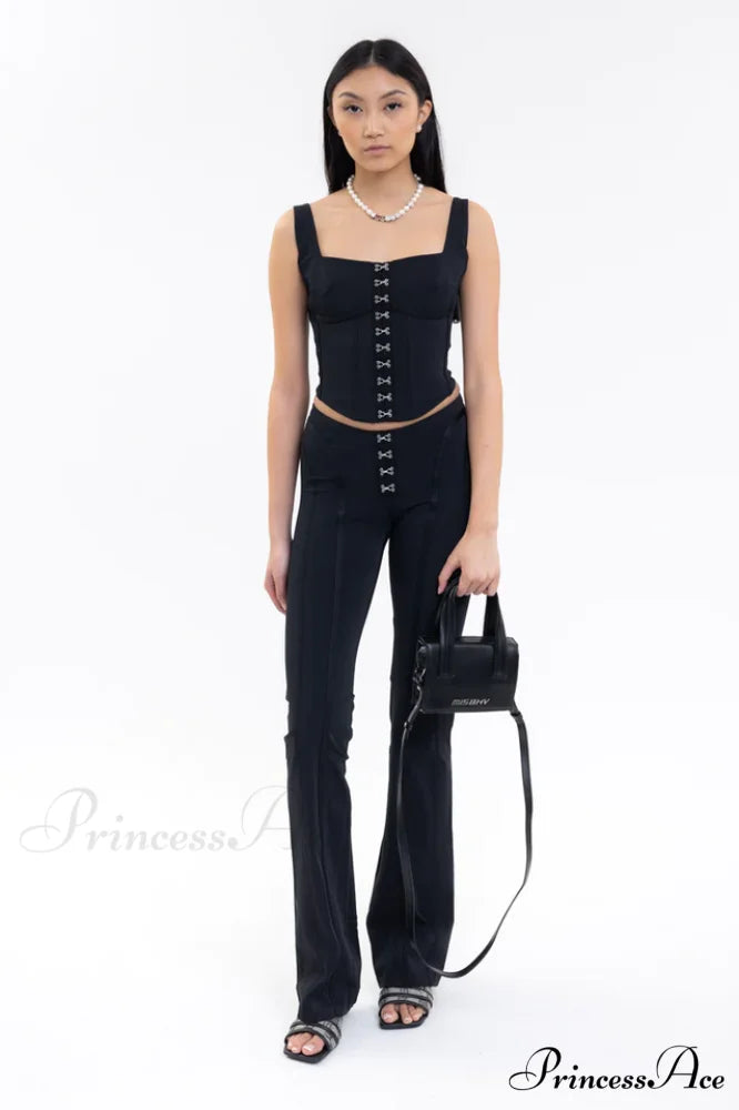 Black Lara Stylish Corset Top