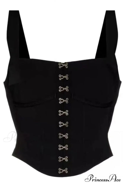 Black Lara Stylish Corset Top S / Black