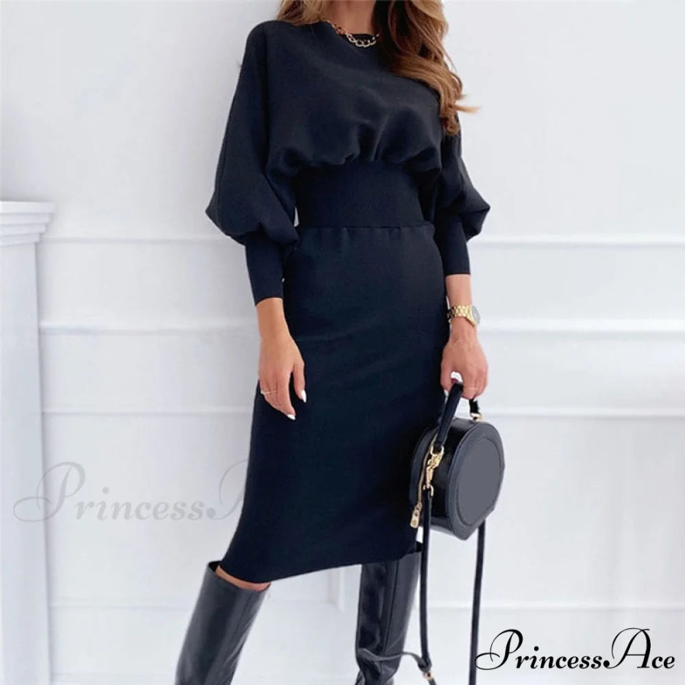 Black Pink Bodycon Elegant Office Woman Dresses