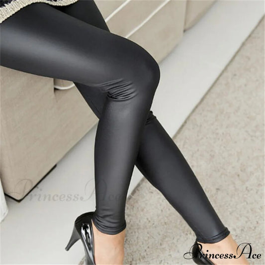 Black PU Leather Pants