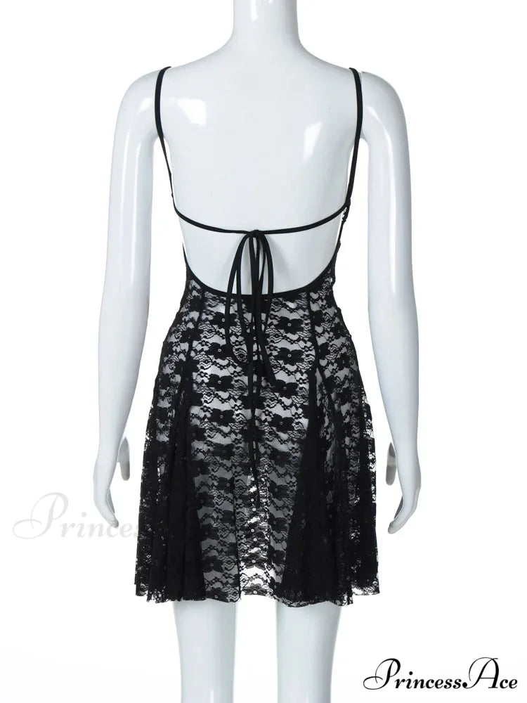 Black Sheer Stylish Cami Mini Dress