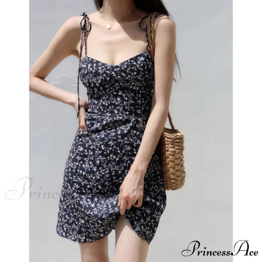 Black Short Sleeve Mini Dress BLACK / S