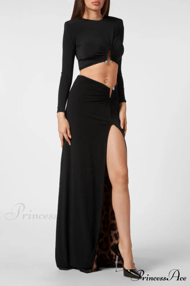 Black Stretch Stylish Cady Maxi Dress