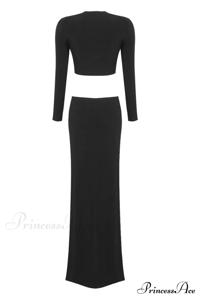Black Stretch Stylish Cady Maxi Dress