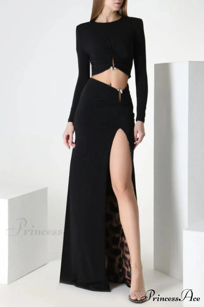 Black Stretch Stylish Cady Maxi Dress