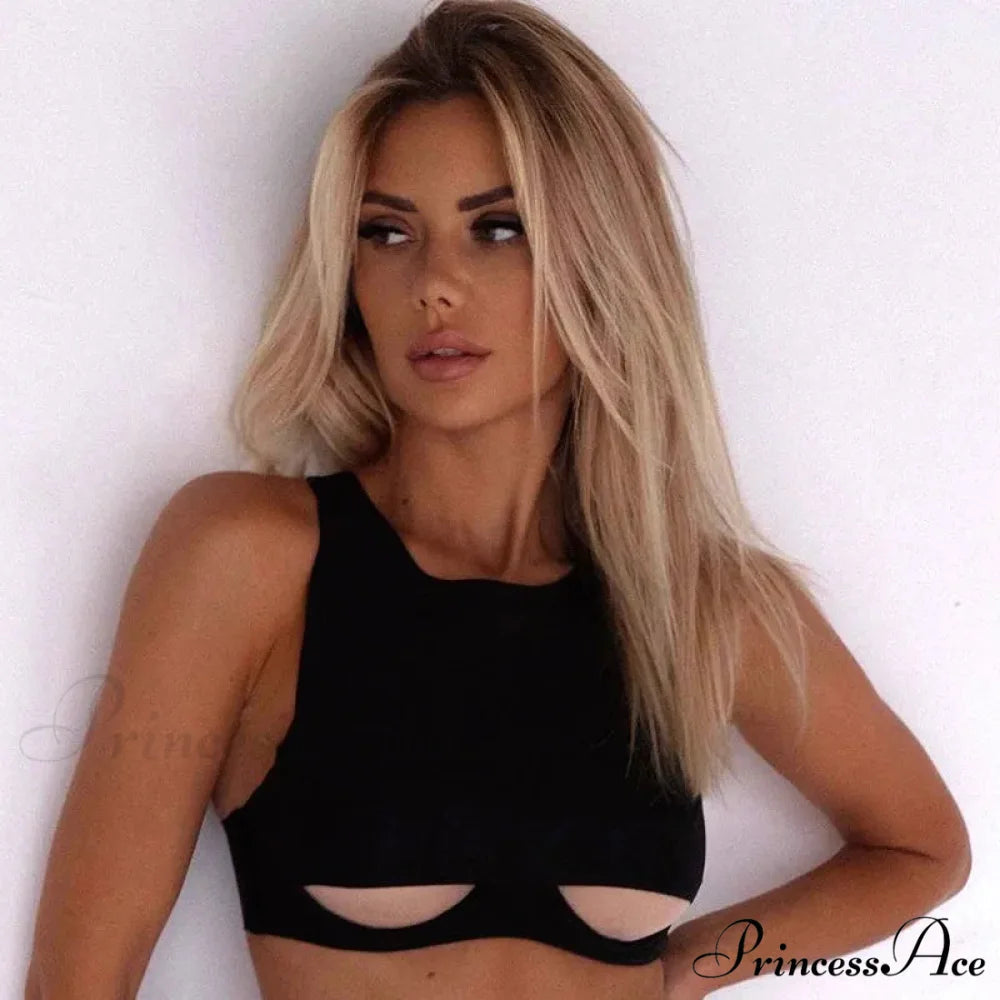 Black Under-cut Stylish Crop Top