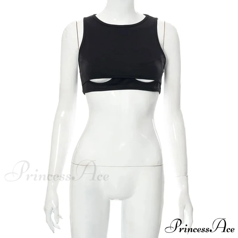 Black Under-cut Stylish Crop Top black / S