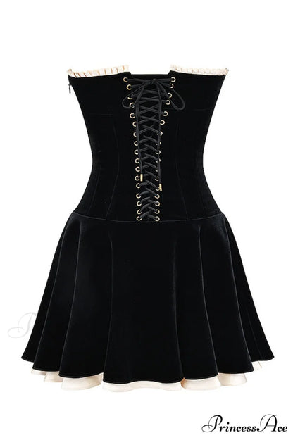 Black Velvet Off Charming The Shoulder Dress