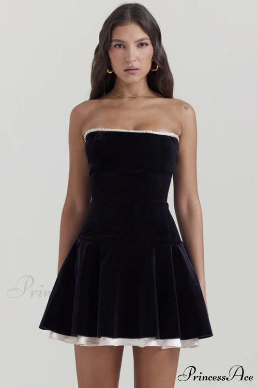 Black Velvet Off Charming The Shoulder Dress XS / Black