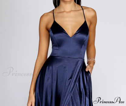 Blake Lace Stylish Back Satin Dress