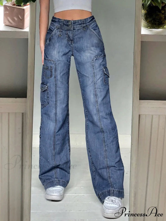 Bleached Painted Graceful Boyfriend Jeans Blue / S