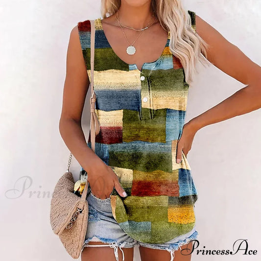 Block Retro Tank Color Top Multicolor / S