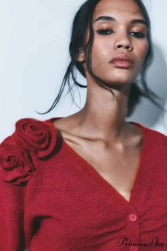 Blossom Deep V Casual Cardigan cardigans-241228