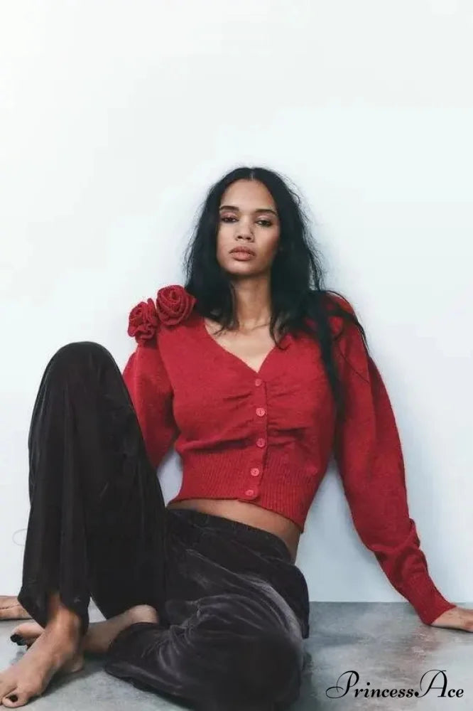 Blossom Deep V Casual Cardigan cardigans-241228