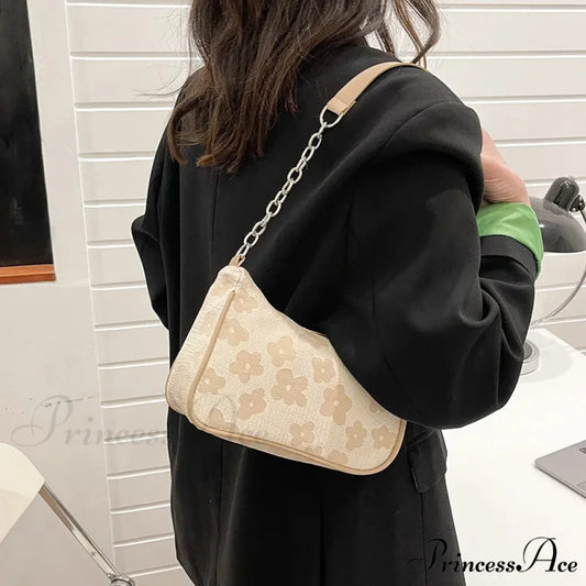 Blossom Design Handle Armpit Shoulder Bag shoulder-250126