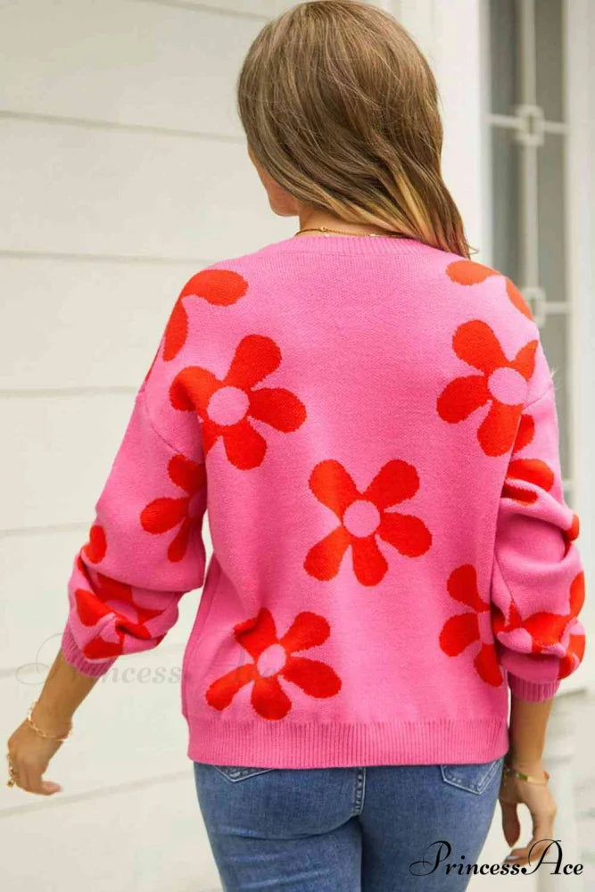 Blossom Dreams Stylish Floral Print Sweater