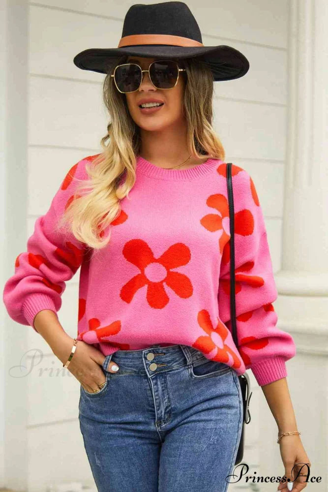 Blossom Dreams Stylish Floral Print Sweater