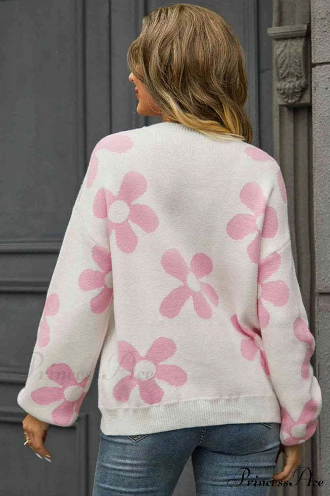 Blossom Dreams Stylish Floral Print Sweater
