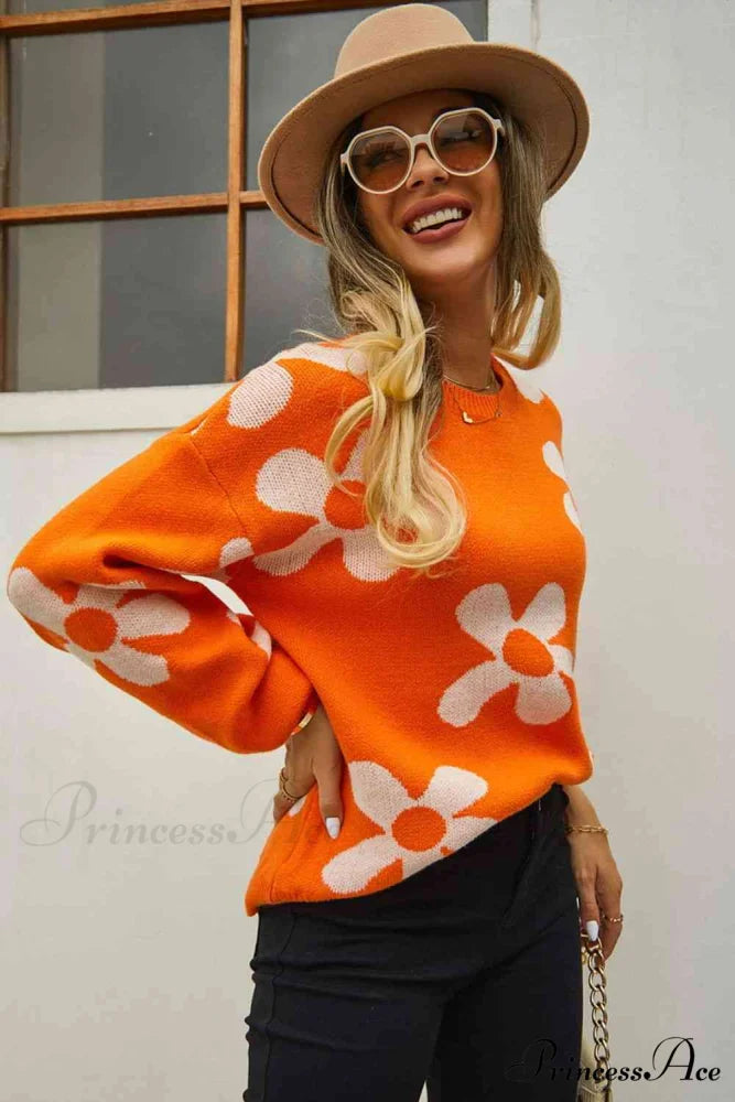 Blossom Dreams Stylish Floral Print Sweater
