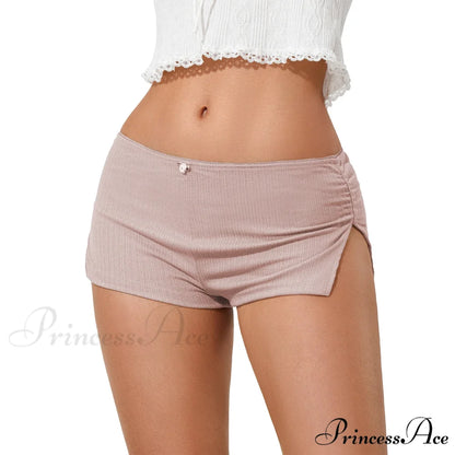 Blossom Ornament Cut Hem Bodycon Brief pink / S short-250223