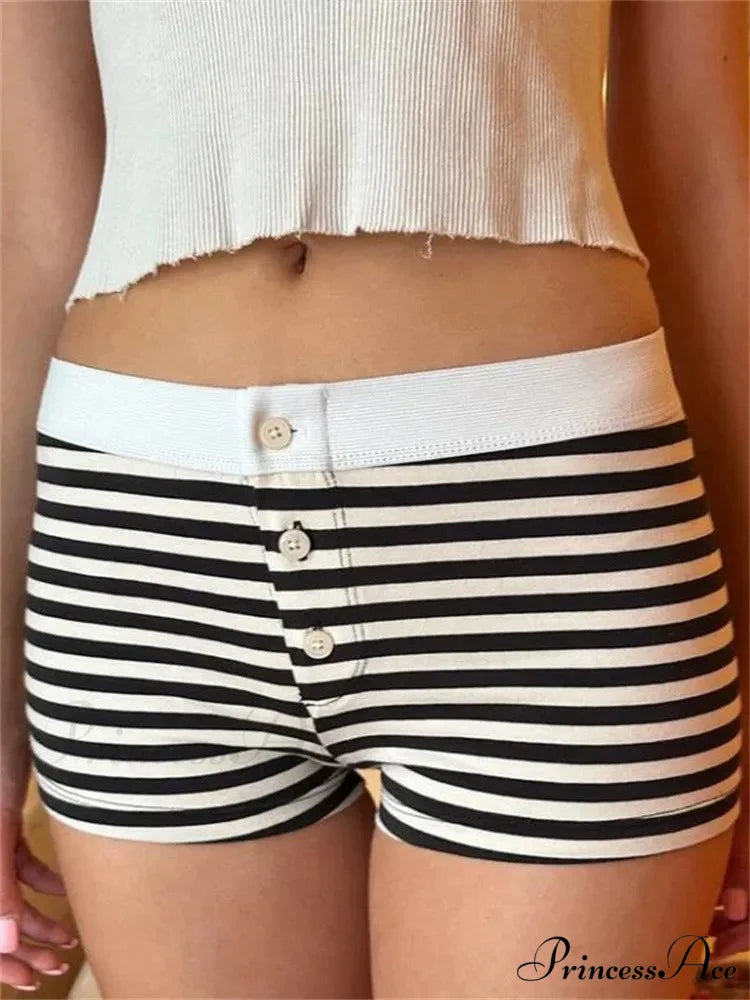 Blossom Patterned Button Sleep Short white5 / S short-250223